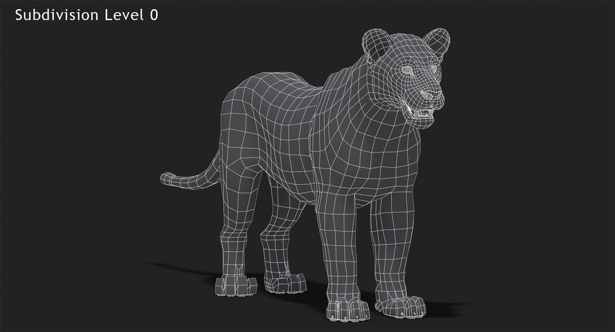 Animated Lioness 3D Model - Low-Poly