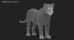 Animated Lioness 3D Model - Low-Poly Thumbnail