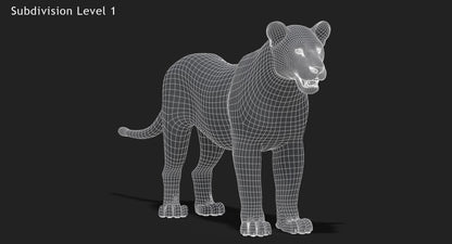 Rigged Animated Lioness 3D Model