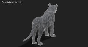 Animated Lioness 3D Model - Low-Poly Thumbnail