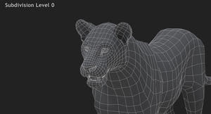Animated Lioness 3D Model - Low-Poly Thumbnail