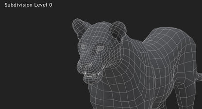 Rigged Animated Lioness 3D Model