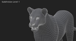 Animated Lioness 3D Model - Low-Poly Thumbnail