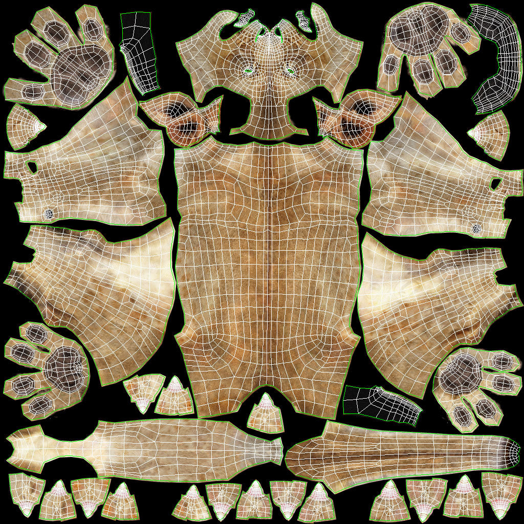 Lioness 3D Model with Fur Body UVs