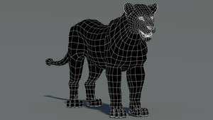 Lioness 3D Model Wireframe View 0 Thumbnail