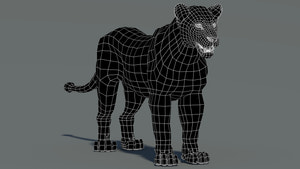 Lioness 3D Model Wireframe View 0 Thumbnail