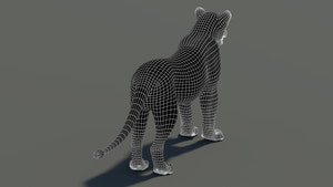 Lioness 3D Model Wireframe View 1 Thumbnail