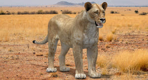 Lioness 3D Model Low Poly Thumbnail
