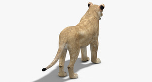 Lioness 3D Model Low Poly Thumbnail