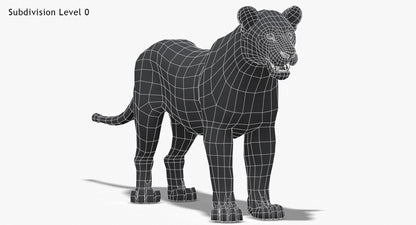 Lioness 3D Model Low Poly