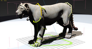 Rigged White Lioness 3D Model Thumbnail