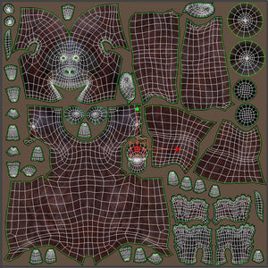 orangutan 3d model body uvs Thumbnail