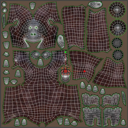orangutan 3d model body uvs