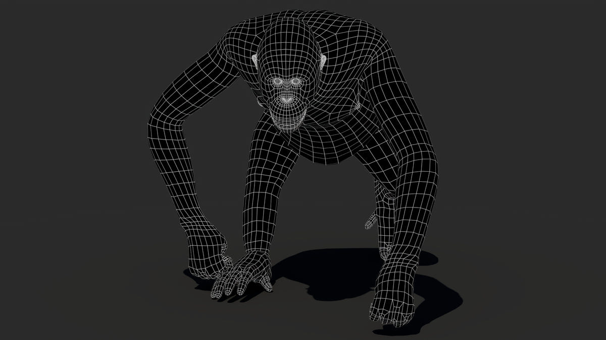 Animated Orangutan 3D Model - Hair and Fur