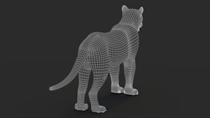 Black Panther 3D Model Wireframe 1 Thumbnail