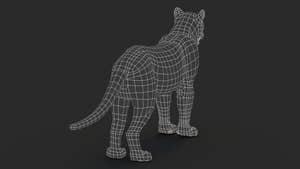 Black Panther 3D Model with Fur Wireframe 0 Thumbnail