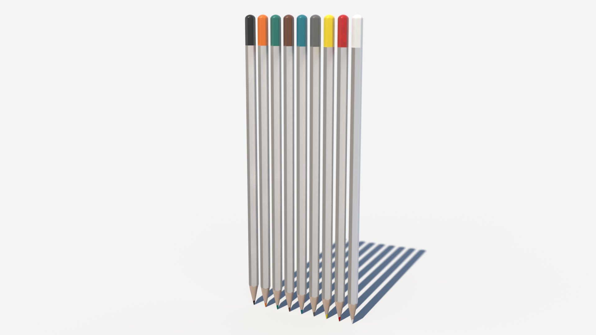 Realistic 3D model of a Colored Pencils