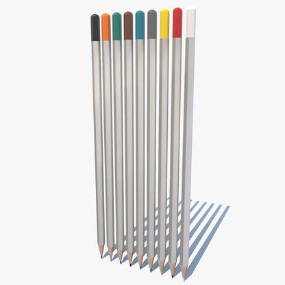 Realistic 3D model of a Colored Pencils