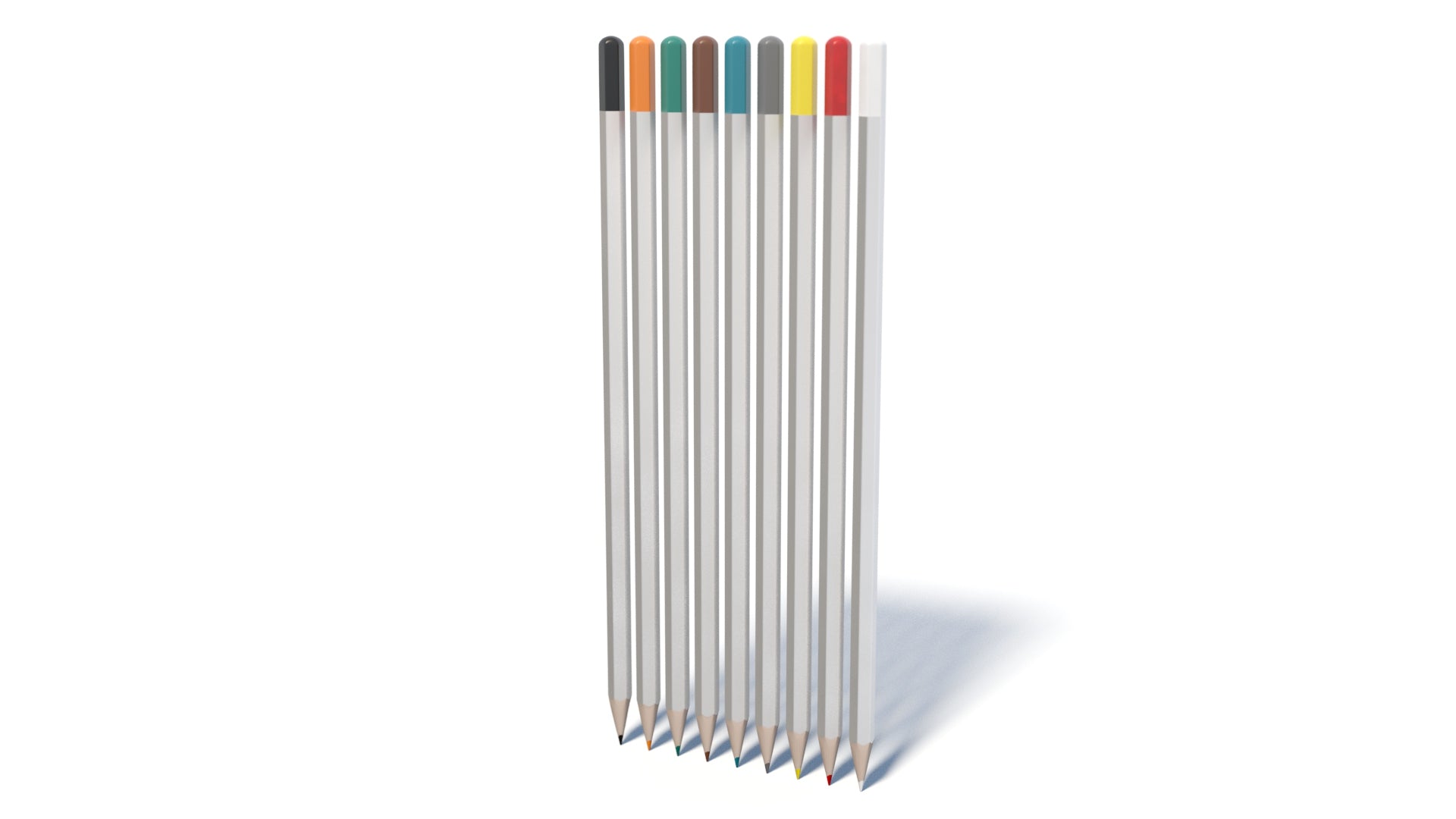 Realistic 3D model of a Colored Pencils