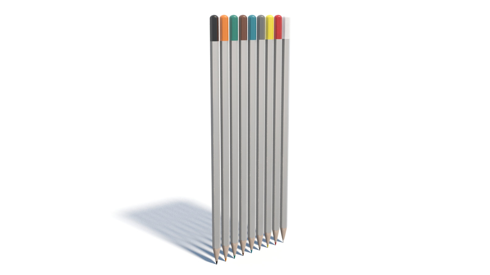 Realistic Colored Pencils 3D Model 360° view 1 frame 4