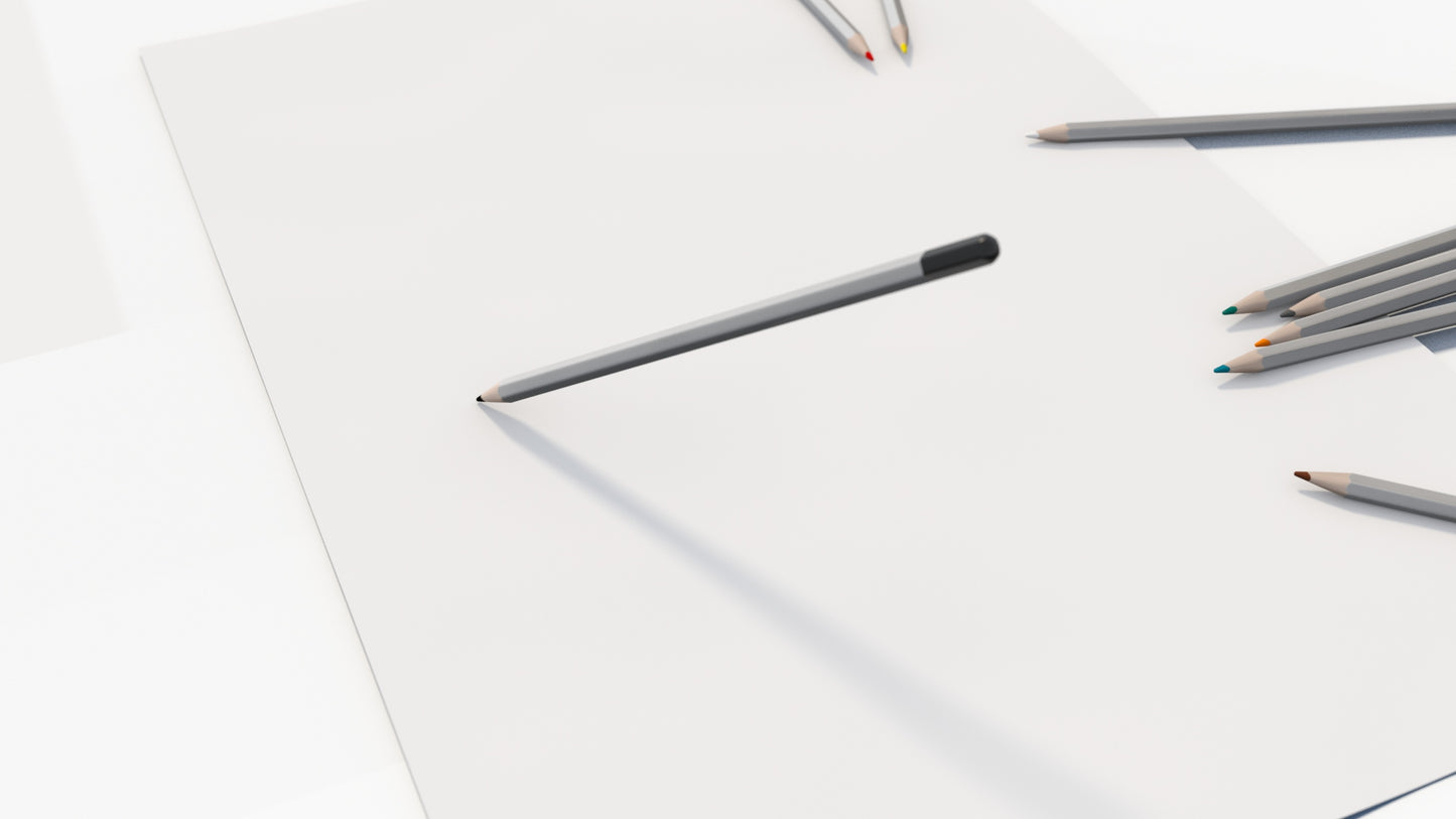 Realistic 3D model of a Colored Pencils