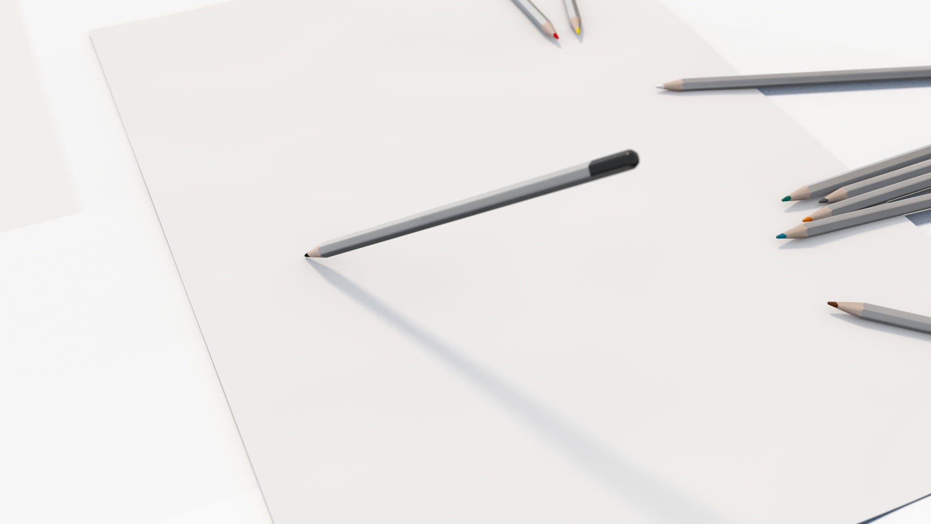 Realistic 3D model of a Colored Pencils