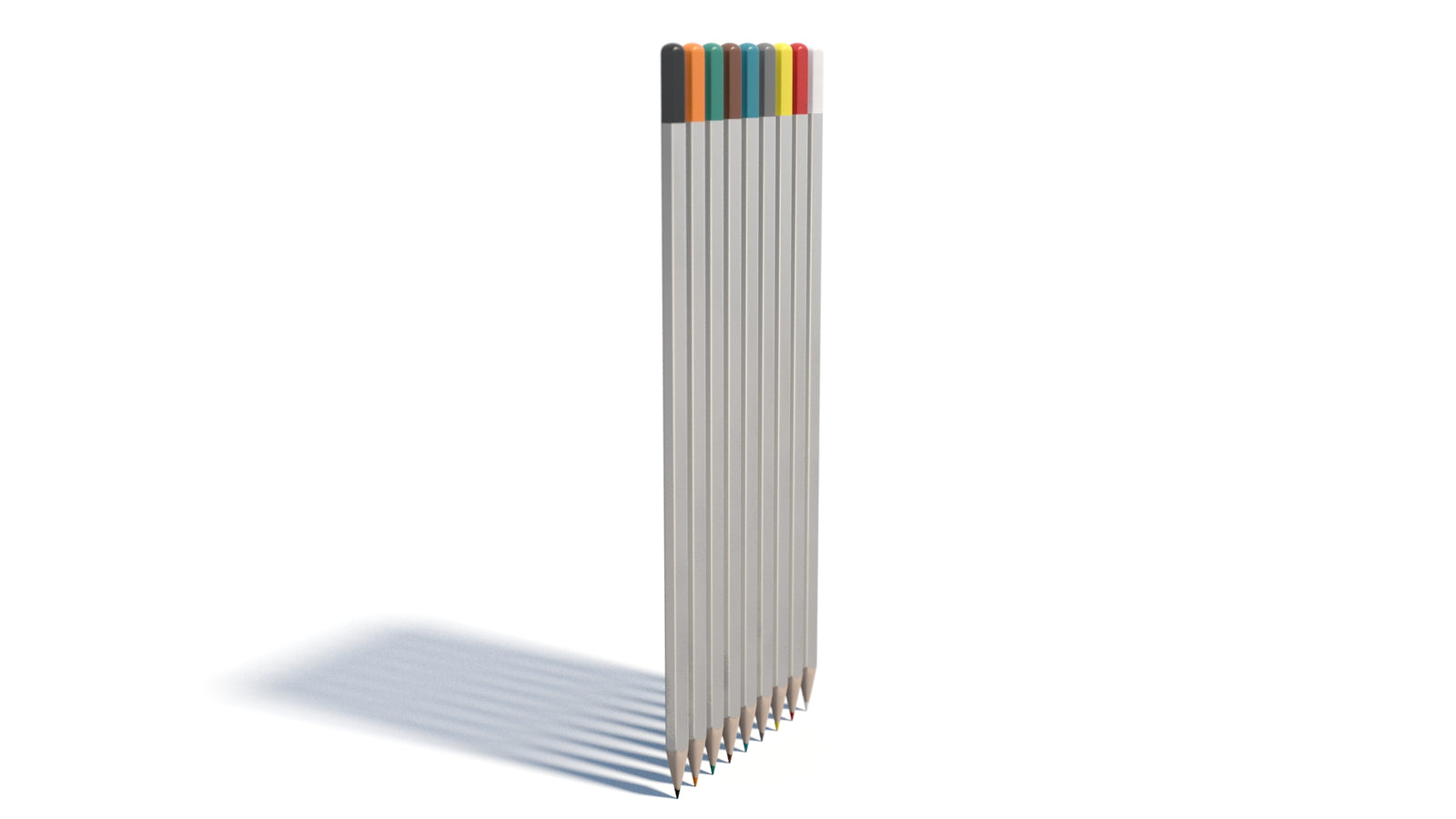 Realistic Colored Pencils 3D Model 360° view 1 frame 6