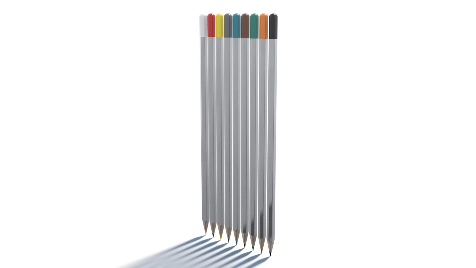 Realistic Colored Pencils 3D Model 360° view 1 frame 14