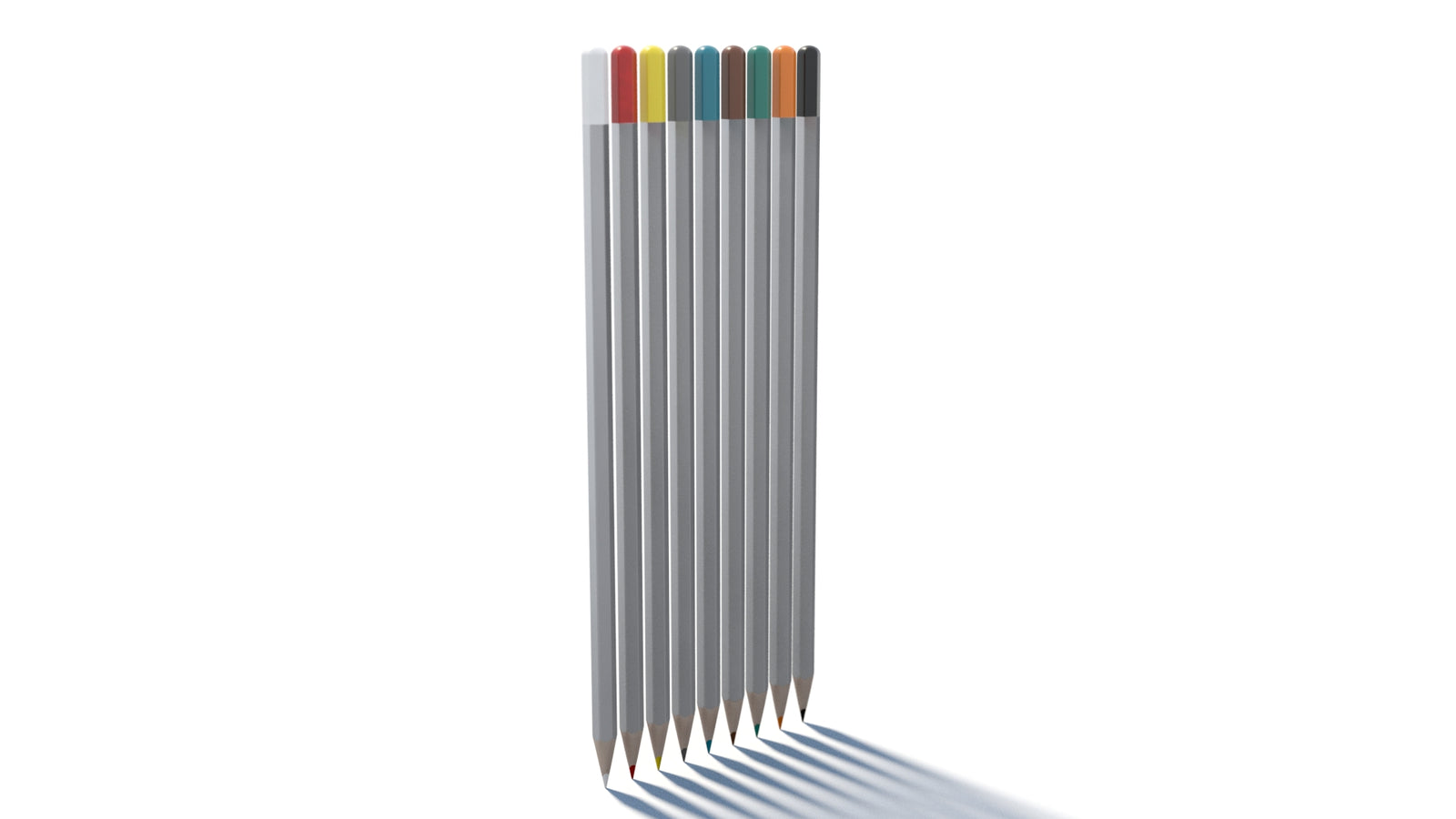 Realistic Colored Pencils 3D Model 360° view 1 frame 22