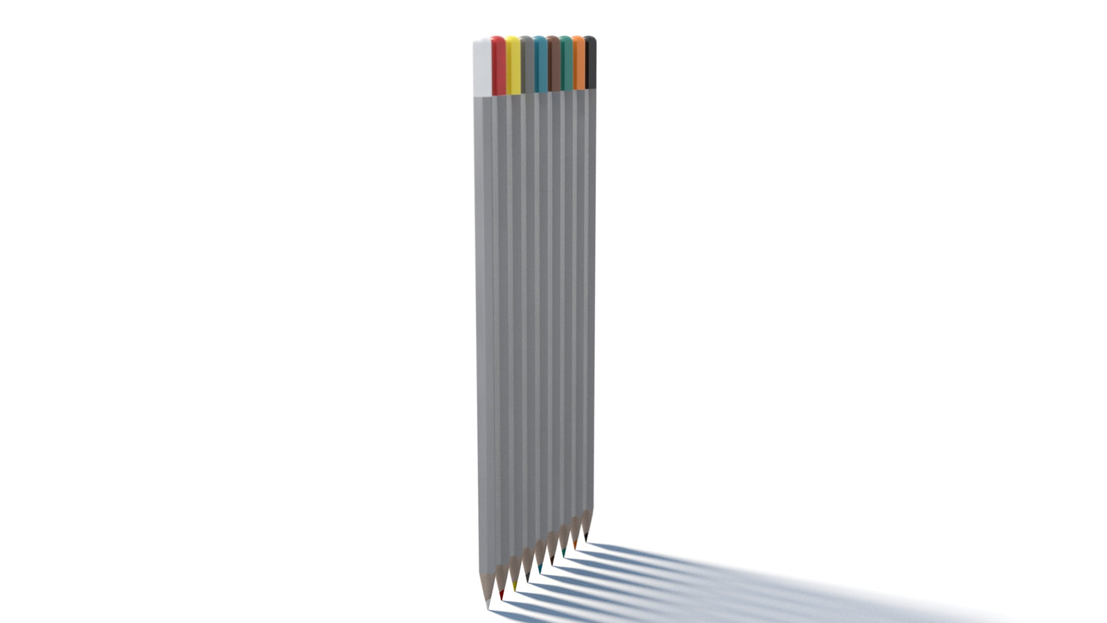 Realistic Colored Pencils 3D Model 360° view 1 frame 24