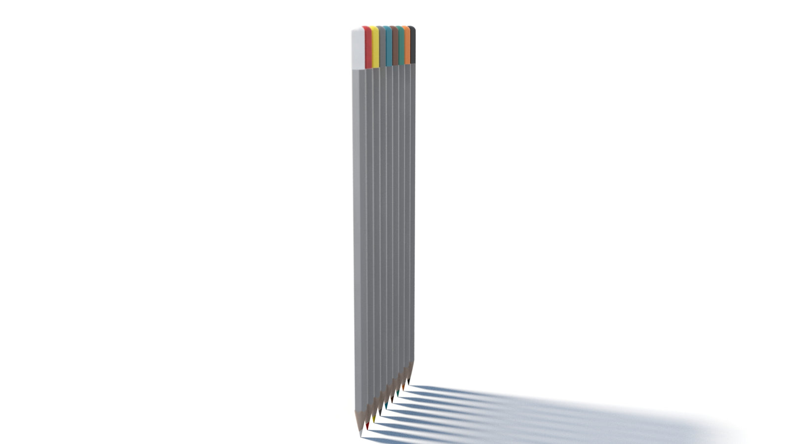 Realistic Colored Pencils 3D Model 360° view 1 frame 25