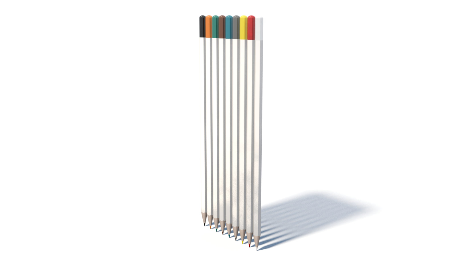 Realistic Colored Pencils 3D Model 360° view 1 frame 31