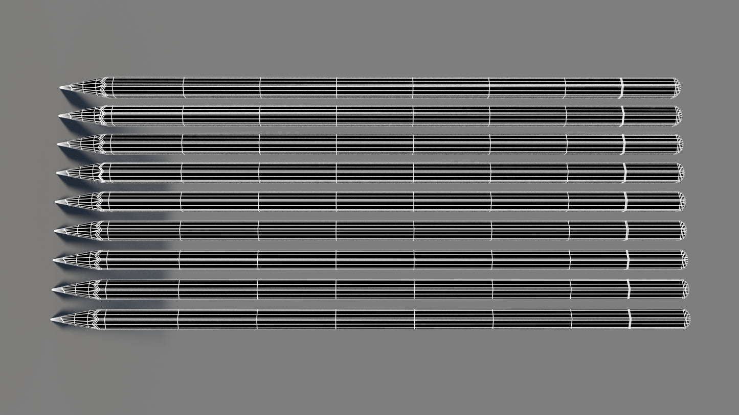 Realistic Colored Pencils 3D Model