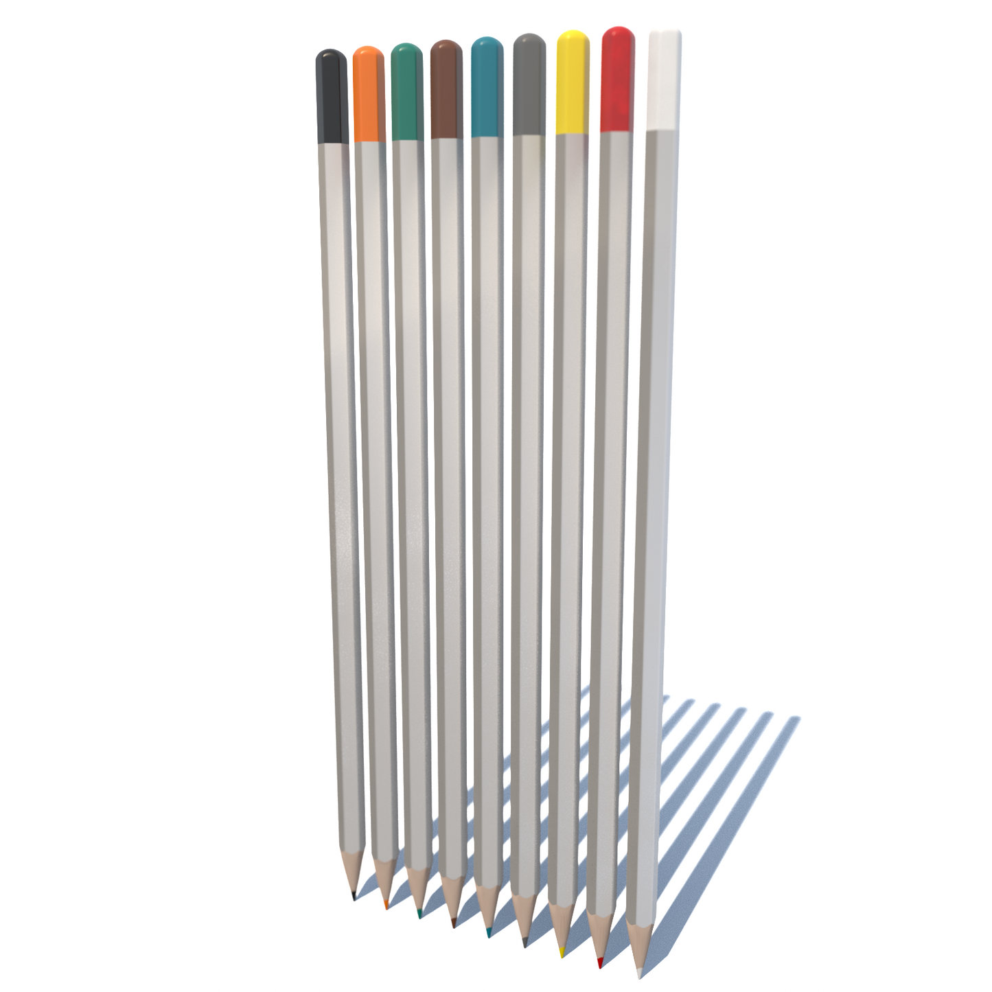 Realistic Colored Pencils 3D Model