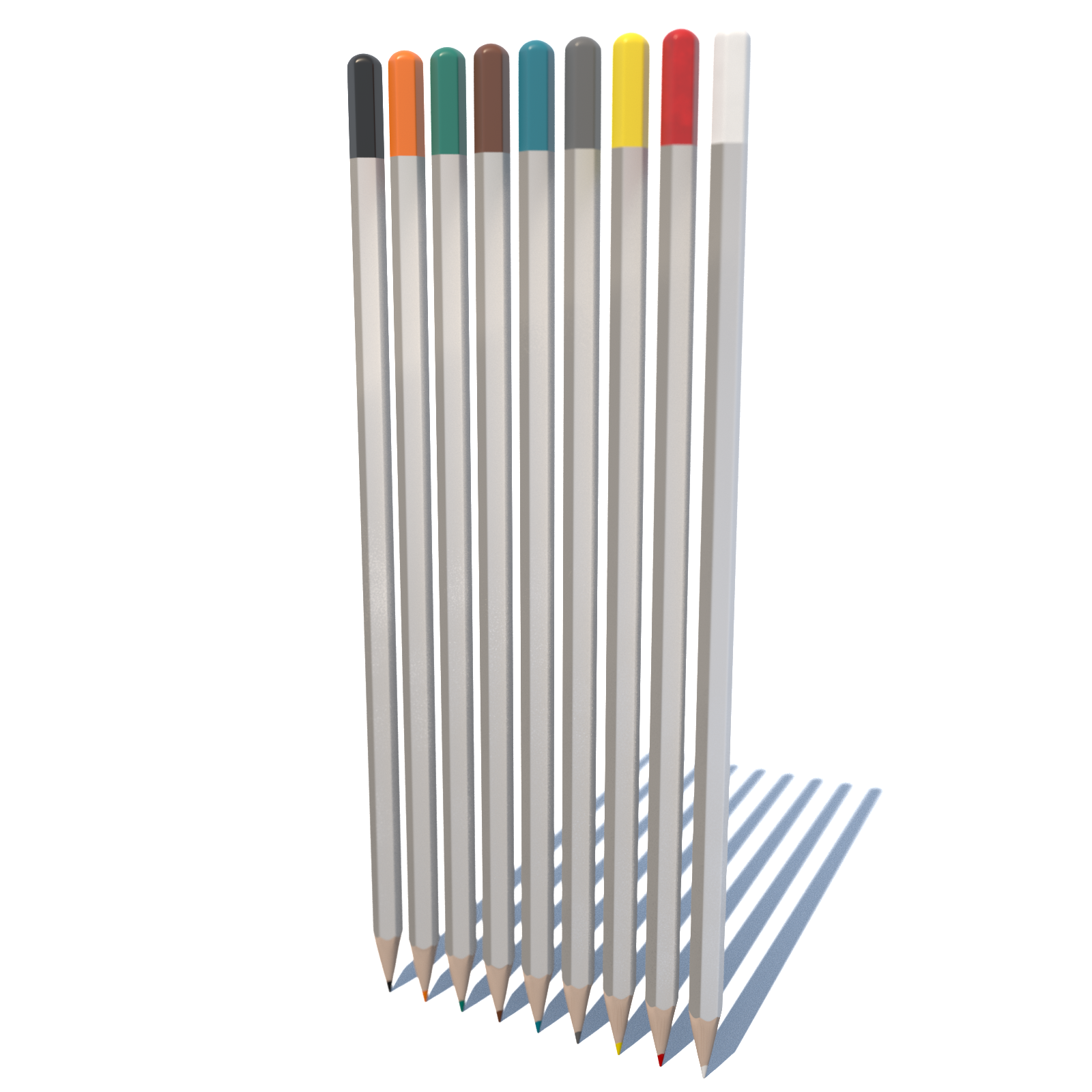 Realistic Colored Pencils 3D Model