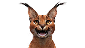 Photorealistic Caracal 3D Model Head Close Up View  Thumbnail