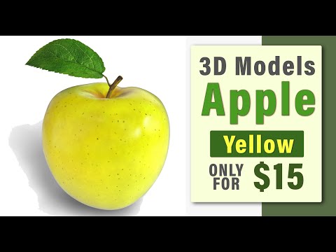 Yellow Apple 3d Model 360