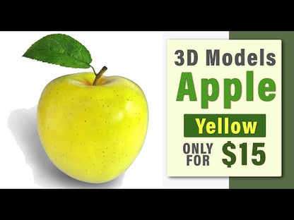 Yellow Apple 3d Model 360