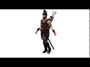 Animated Archer 3D Model with Hair Thumbnail