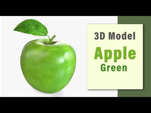 Apple Green 3D Model Video 360 Thumbnail