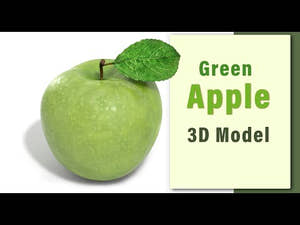 Green Apple 3D Model Thumbnail