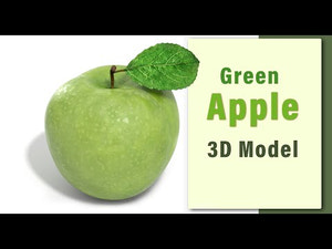 Green Apple 3D Model Thumbnail