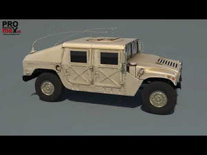 HMMWV Hummer Military Vehicle 3D Model 360 Turntable View Thumbnail