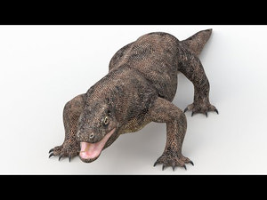 Realistic Komodo Dragon 3D Model for Download - 360 Turntable View Thumbnail