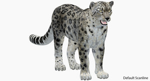 Realistic Snow Leopard 3D Model for Default Scanline Thumbnail