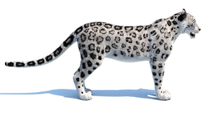 Realistic Snow Leopard 3D Model for download: Side View Thumbnail