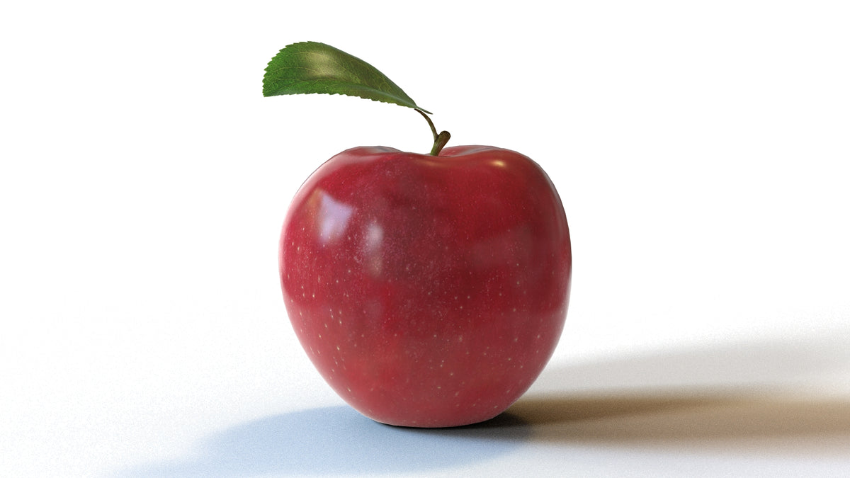 Red Apple 3D Model - 360 Degree View