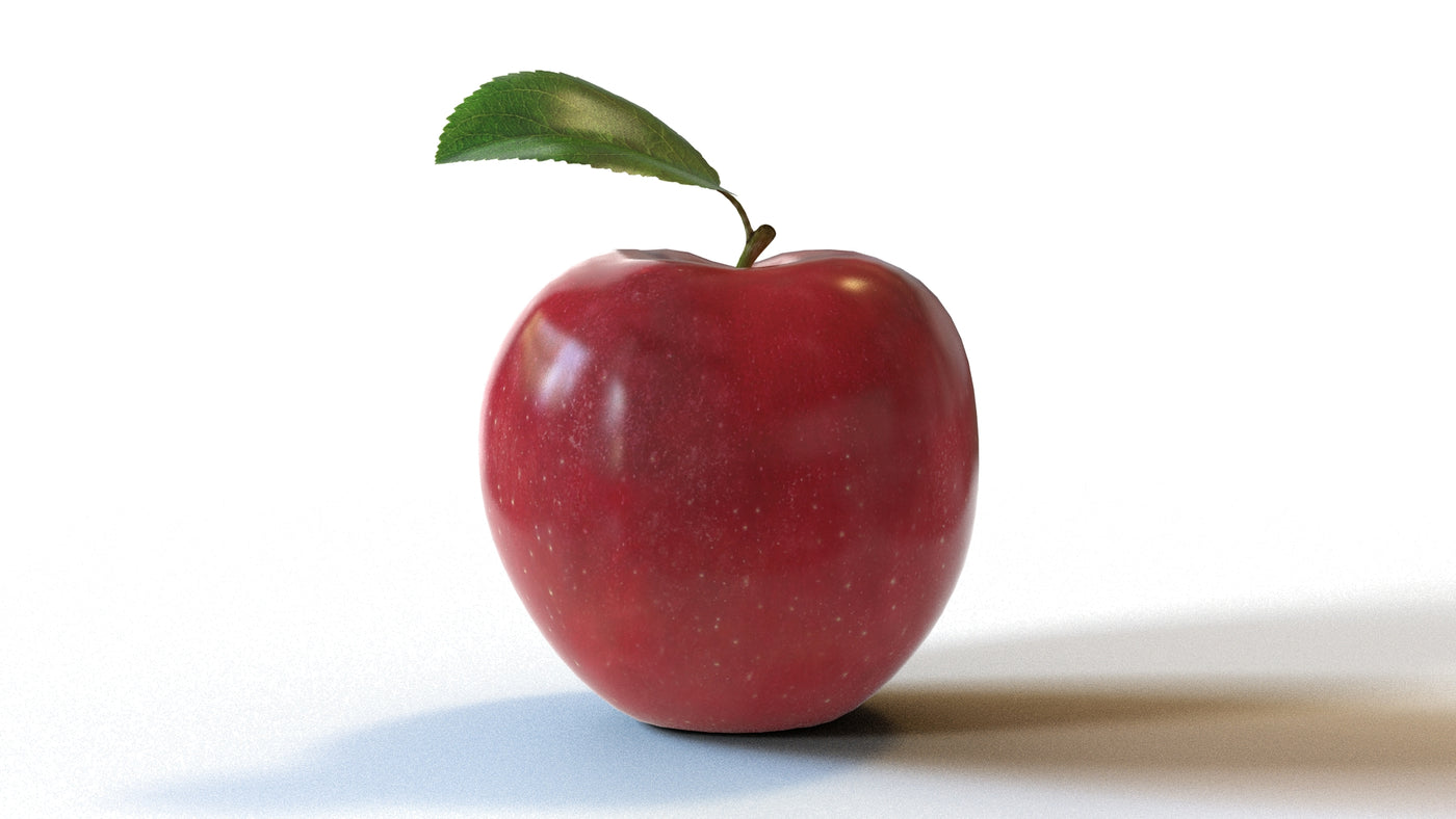 Red Apple 3D Model - 360 Degree View