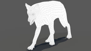 Animated Red Wolf 3D Model Fur Thumbnail