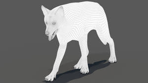 Animated Red Wolf 3D Model Fur Thumbnail